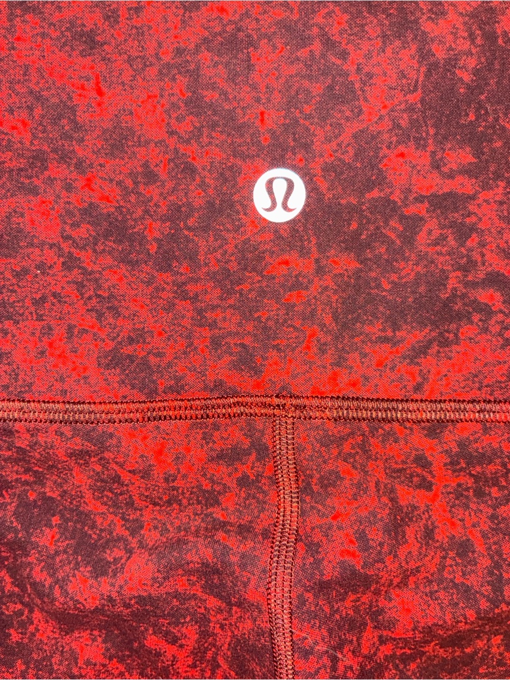 lululemon athletica Red & Black Marbled Active Leggings